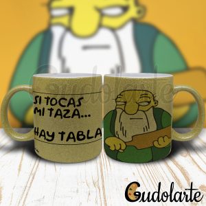 taza glitter personalizada si tocas mi taza hay tabla