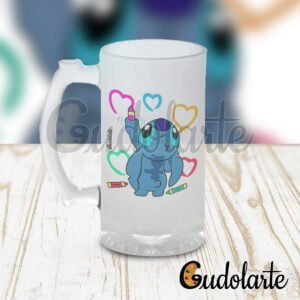 chopp personalizado Stitch dibujando corazones