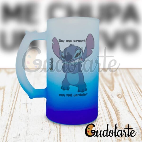 chopp azul personalizado Stitch Ternura