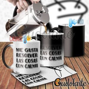 Taza mágica cerámica personalizada Flork las cosas con calma