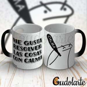 Taza mágica cerámica personalizada Flork las cosas con calma