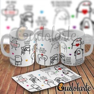 Taza cerámica personalizada Flork llama trina