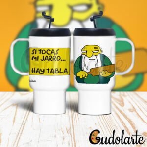 jarro personalizado si tocas mi taza hay tabla