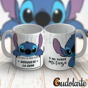 taza cerámica personalizada Sticth no toque mi taza