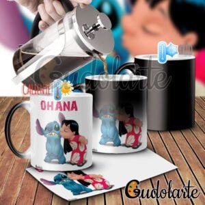 taza mágica cerámica personalizada Stitch Ohana