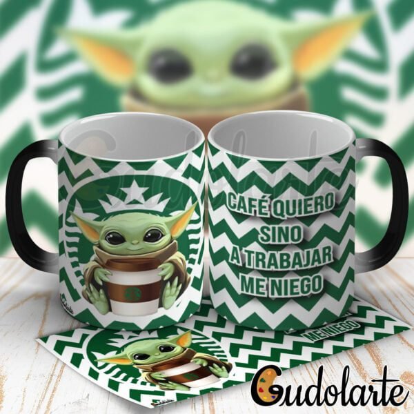 Taza mágica personalizada Yoda.