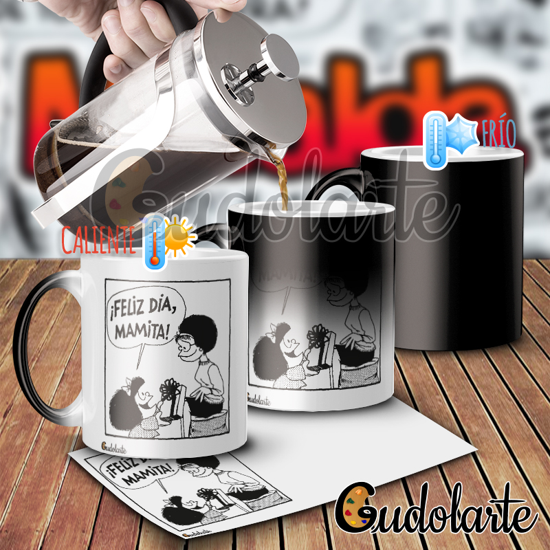 Taza mágica cerámica personalizada Mafalda 04  Tazas personalizadas,  remeras, personalizados.