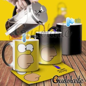 taza mágica personalizada Simpson no toques mi taza