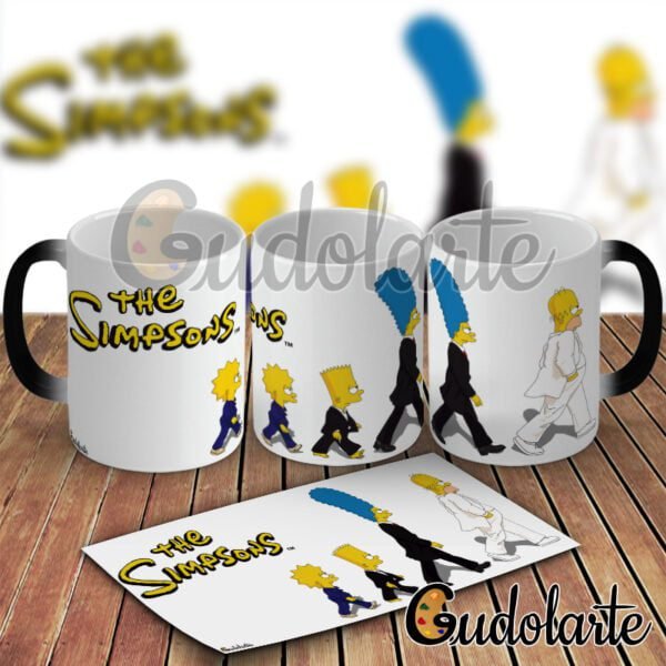 taza mágica personalizada Simpson Beatles