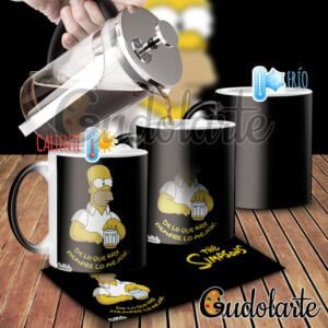 taza mágica personalizada Simpson cerveza