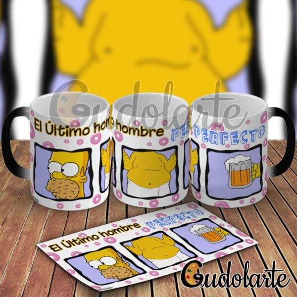 taza mágica personalizada Simpson el último hombre perfecto