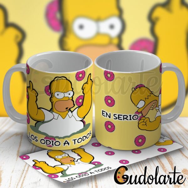 taza personalizada Simpson los odio