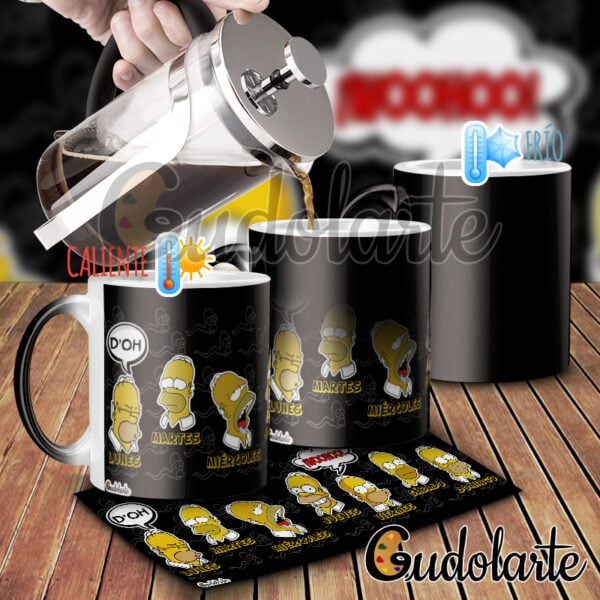 taza mágica personalizada Simpson semana