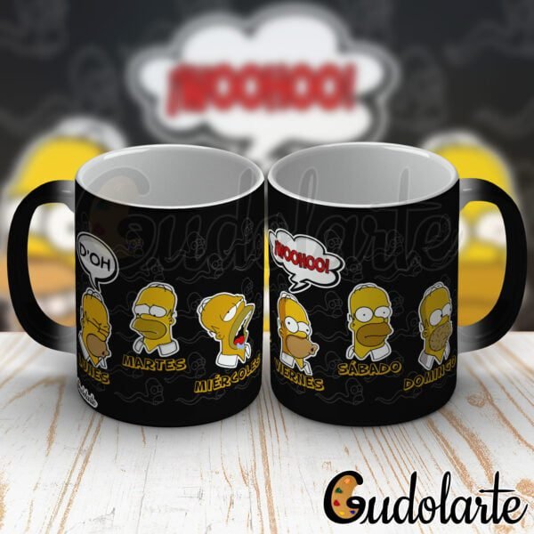 taza mágica personalizada Simpson semana