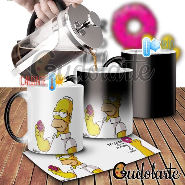taza mágica personalizada Simpson te quiero