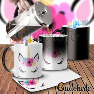 taza mágica personalizada unicornio