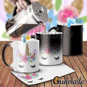 taza mágica personalizada unicornio