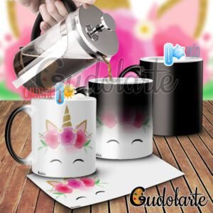 taza mágica personalizada unicornio