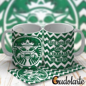 taza cerámica personalizada Baby Yoda efecto inflado