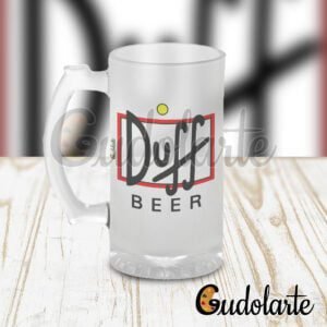 Chopp personalizado, de vidrio esmerilado, Simpson Duff Beer.