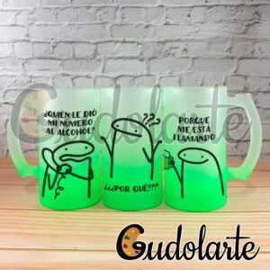 chopp personalizado "¿Quién le dio mi número al alcohol?" color verde