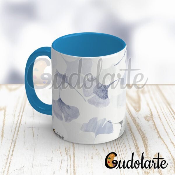 Taza cerámica personalizada acuarela 01 celeste