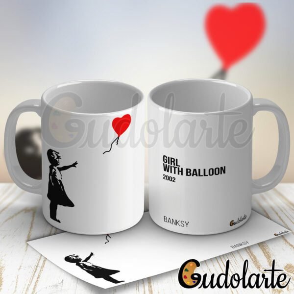 Taza personalizada Banksy - la niña del globo.