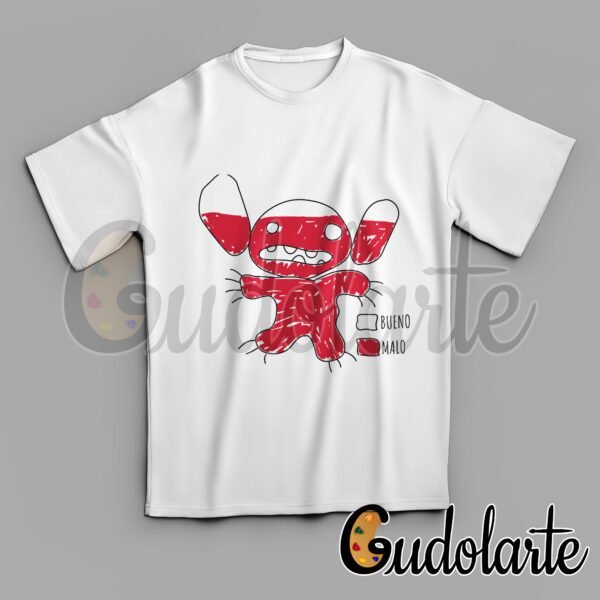 Remera unisex personalizada Stitch nivel de maldad